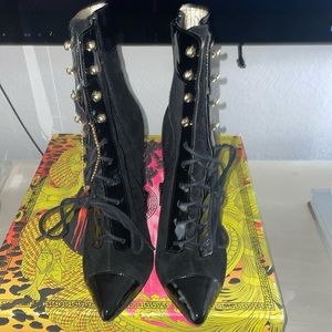 Black suede boots